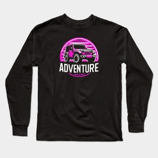 Jeep Wrangler Adventure Hot Pink Long Sleeve T-Shirt